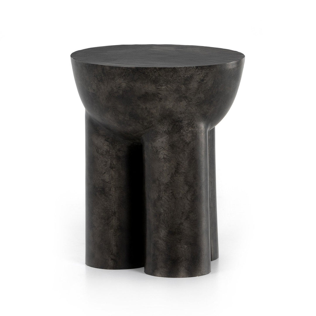 Santos End Table - Raw Black