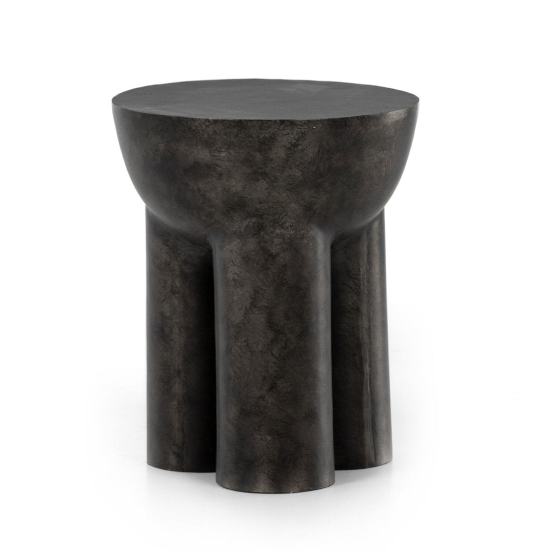 Santos End Table - Raw Black