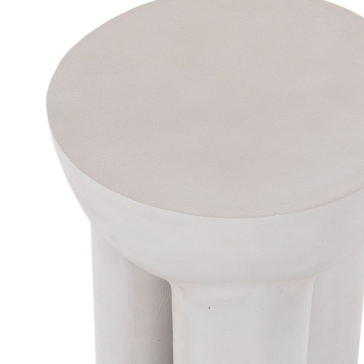 Santos End Table - Textured Matte White