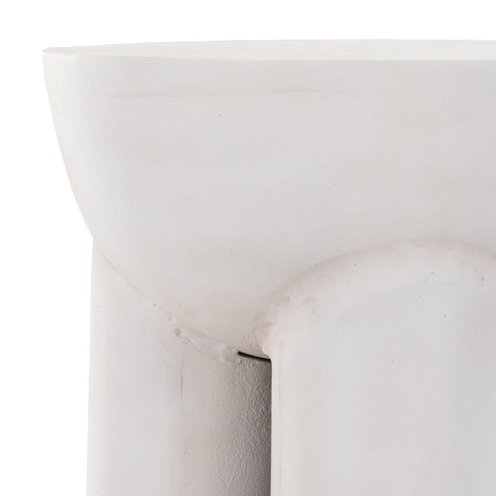 Santos End Table - Textured Matte White