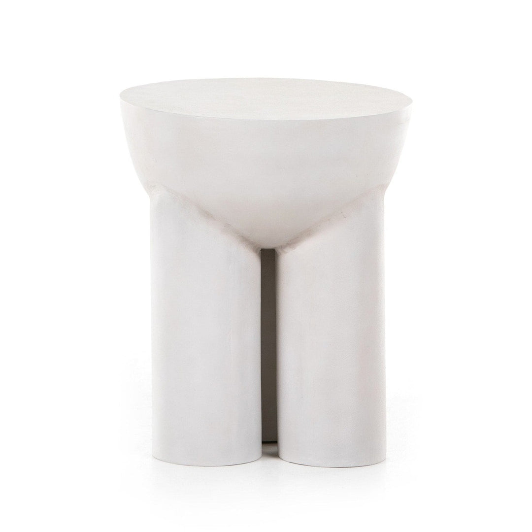 Santos End Table - Textured Matte White