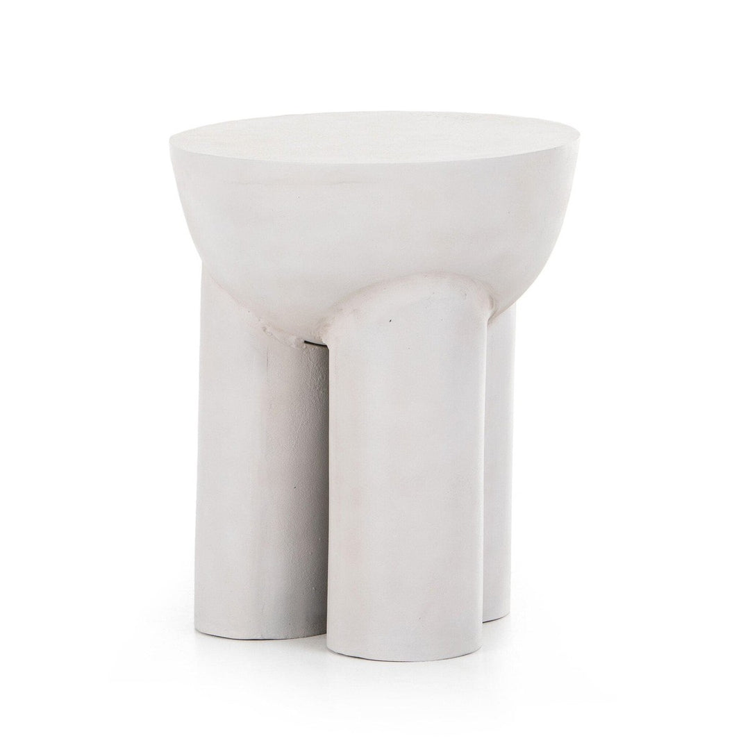 Santos End Table - Textured Matte White