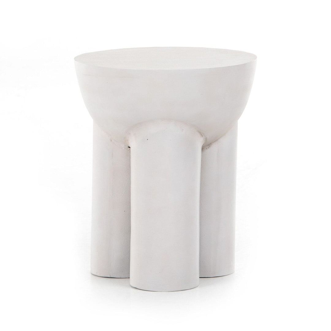 Santos End Table - Textured Matte White