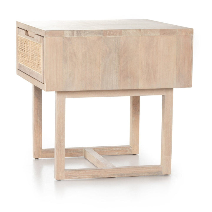 Clara End Table - White Wash Mango