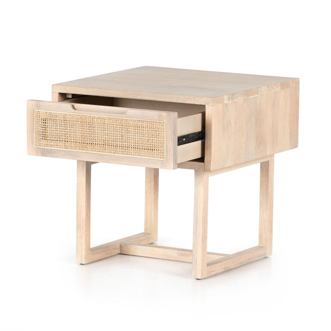 Clara End Table - White Wash Mango