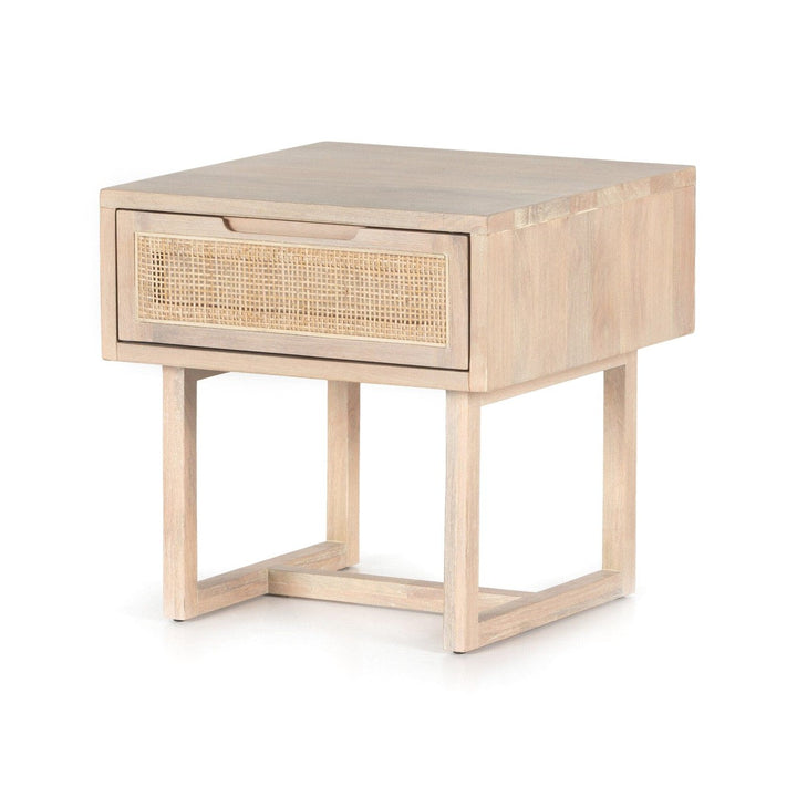 Clara End Table - White Wash Mango