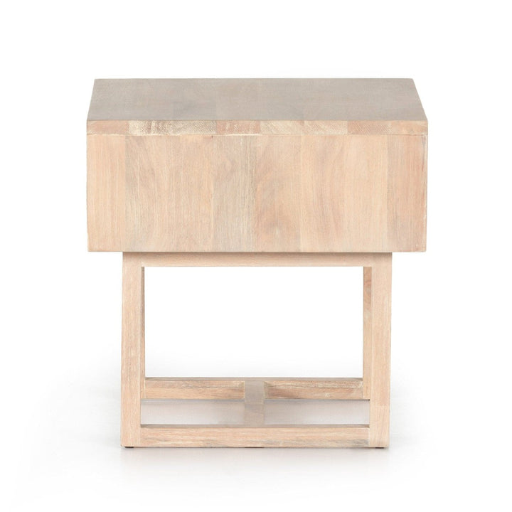 Clara End Table - White Wash Mango