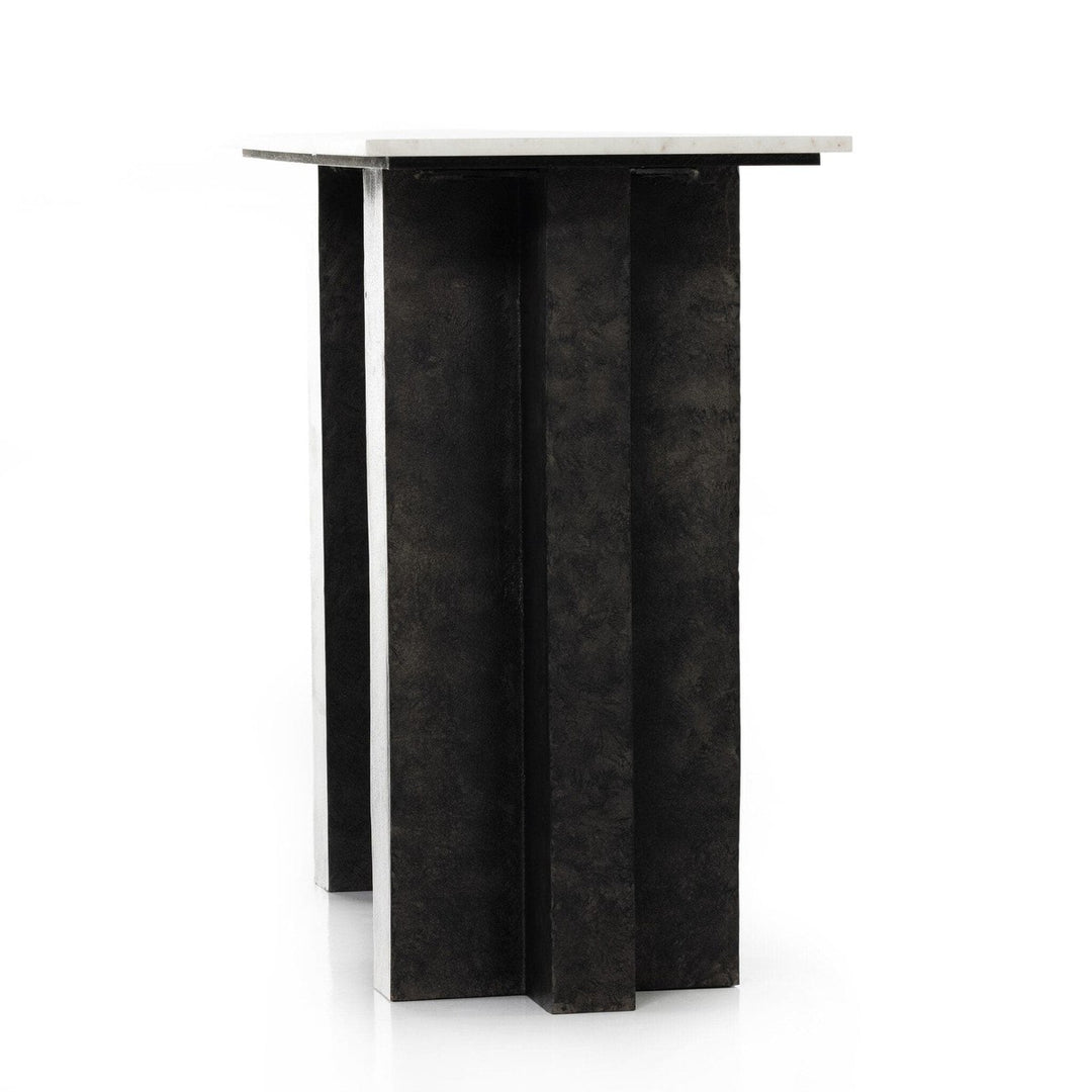 Trent Console Table - Polished White Marble