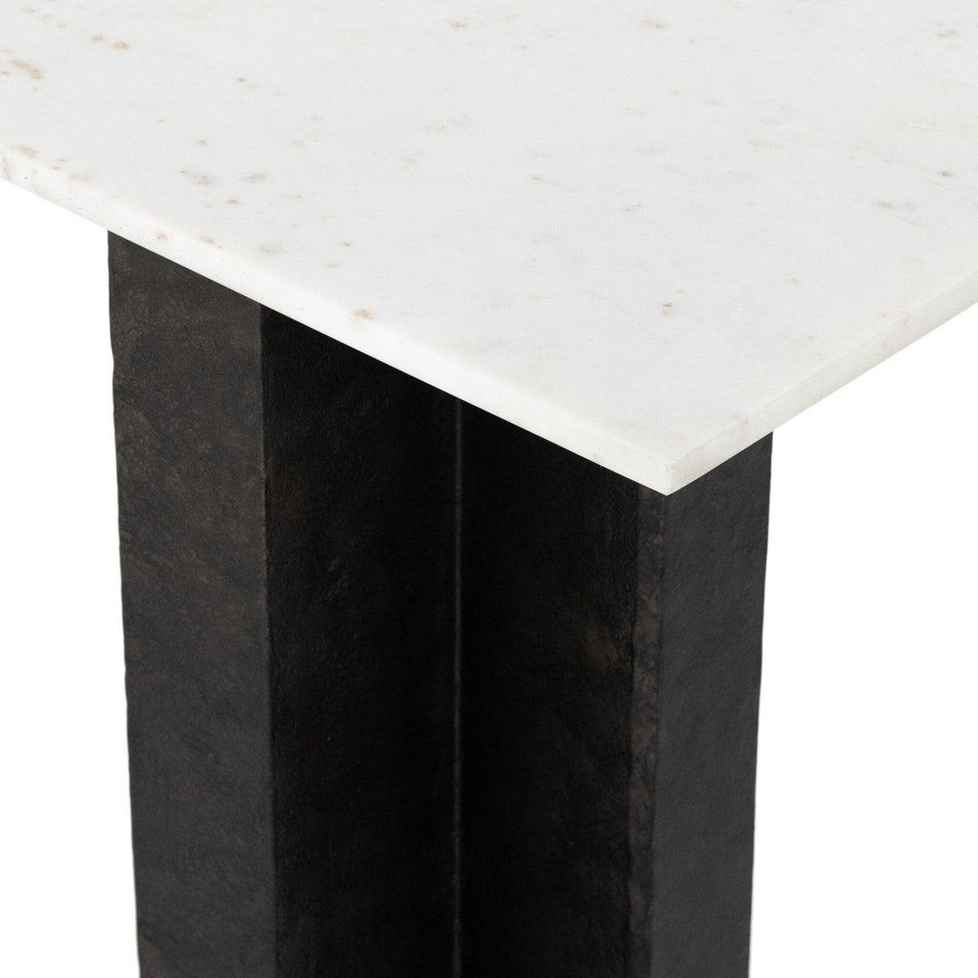 Trent Console Table - Polished White Marble