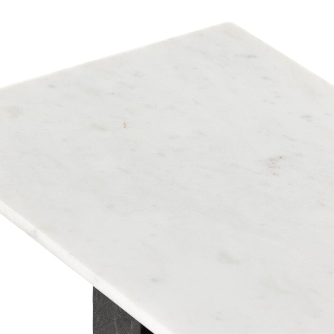 Trent Console Table - Polished White Marble