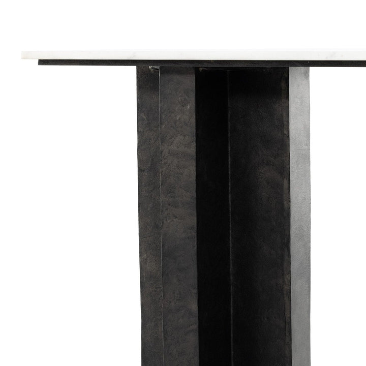 Trent Console Table - Polished White Marble