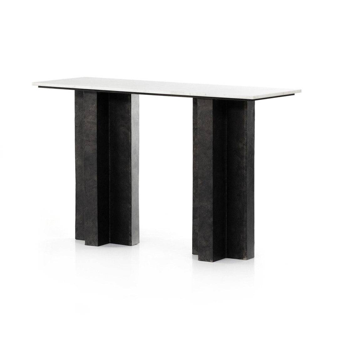 Trent Console Table - Polished White Marble