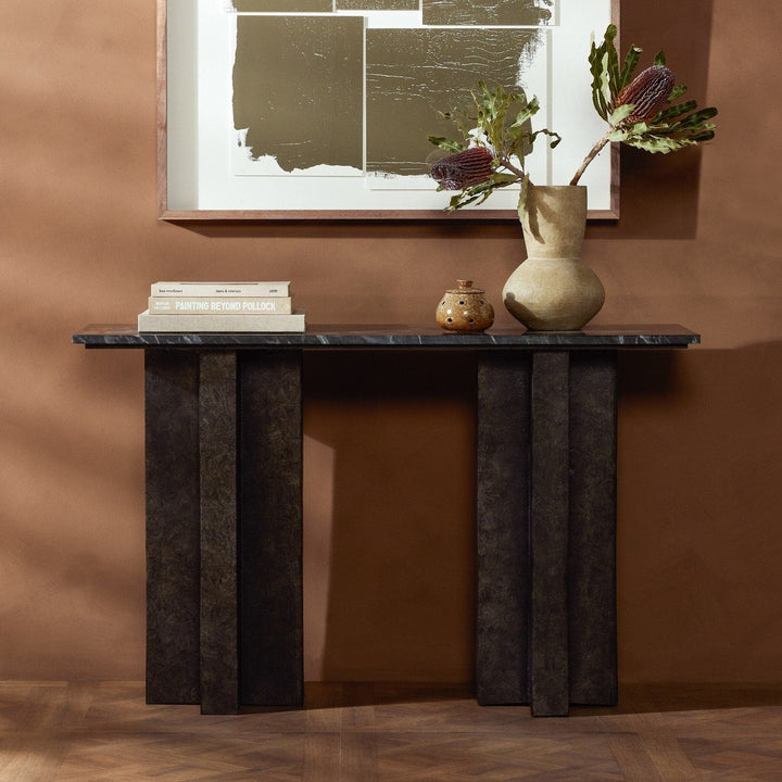 Trent Console Table - Black Marble