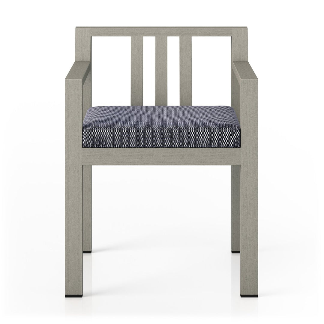 Pacific Outdoor Dining Armchair, Weathered Grey - Faye Navy