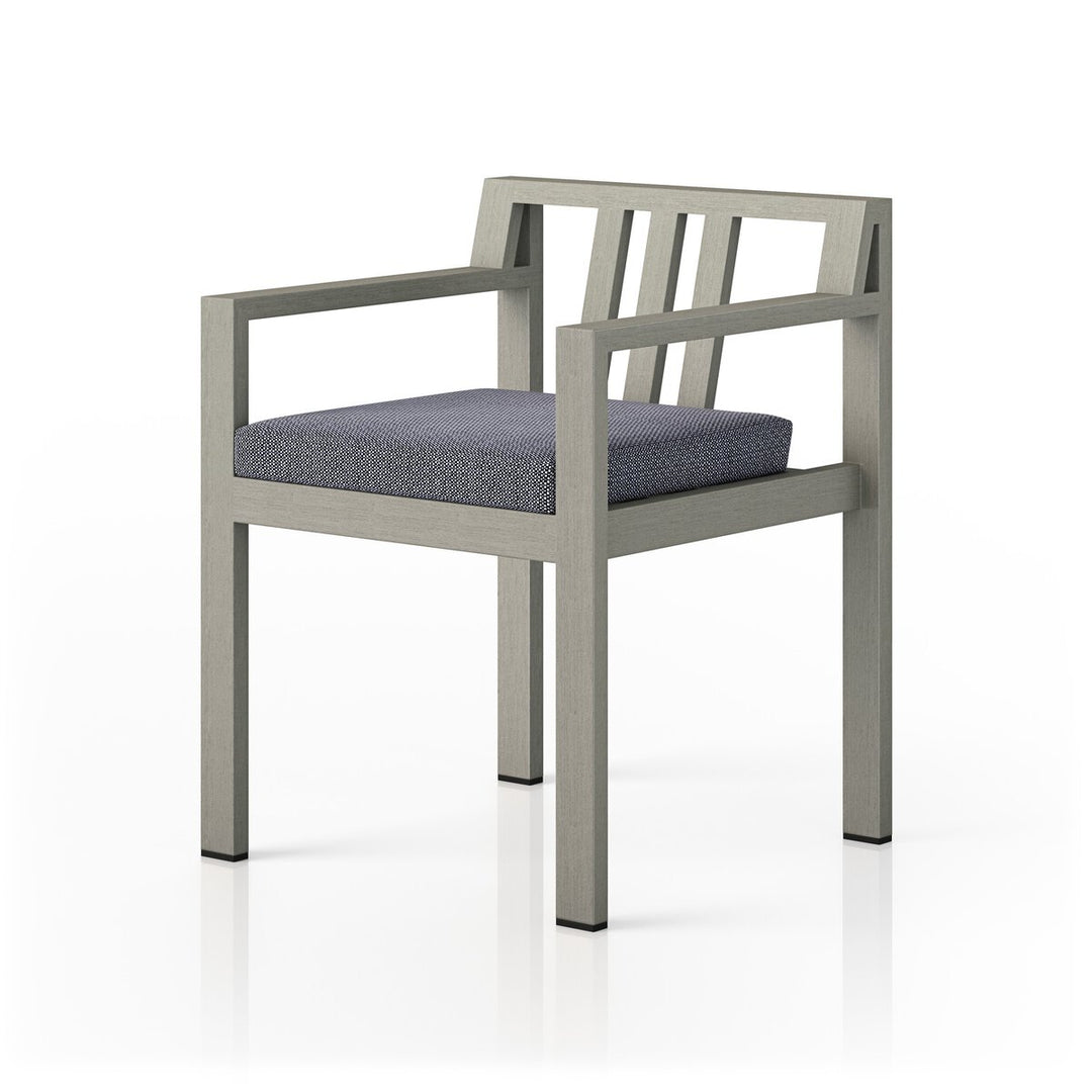 Pacific Outdoor Dining Armchair, Weathered Grey - Faye Navy