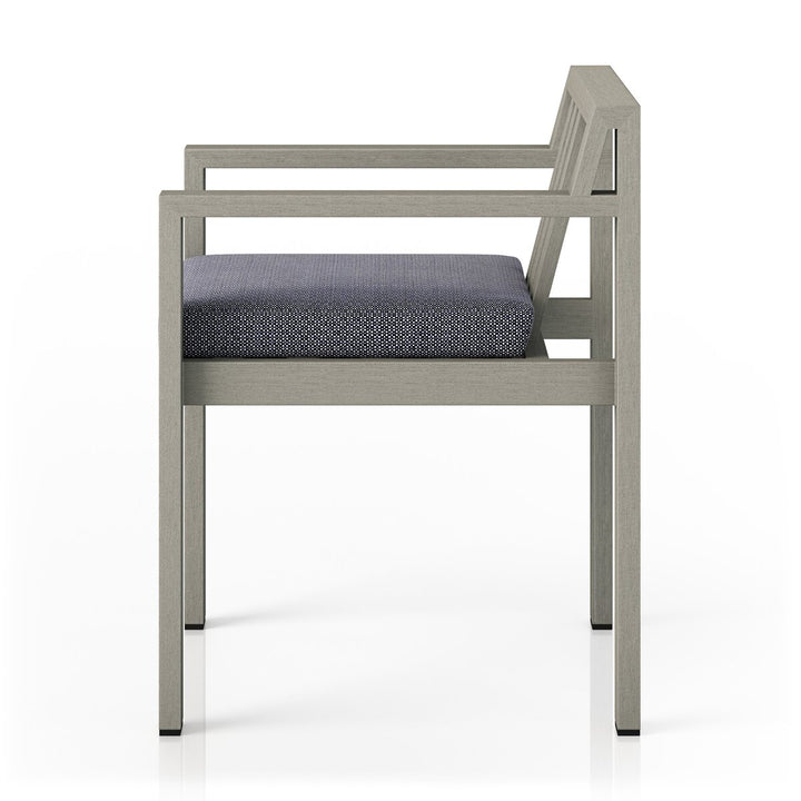 Pacific Outdoor Dining Armchair, Weathered Grey - Faye Navy