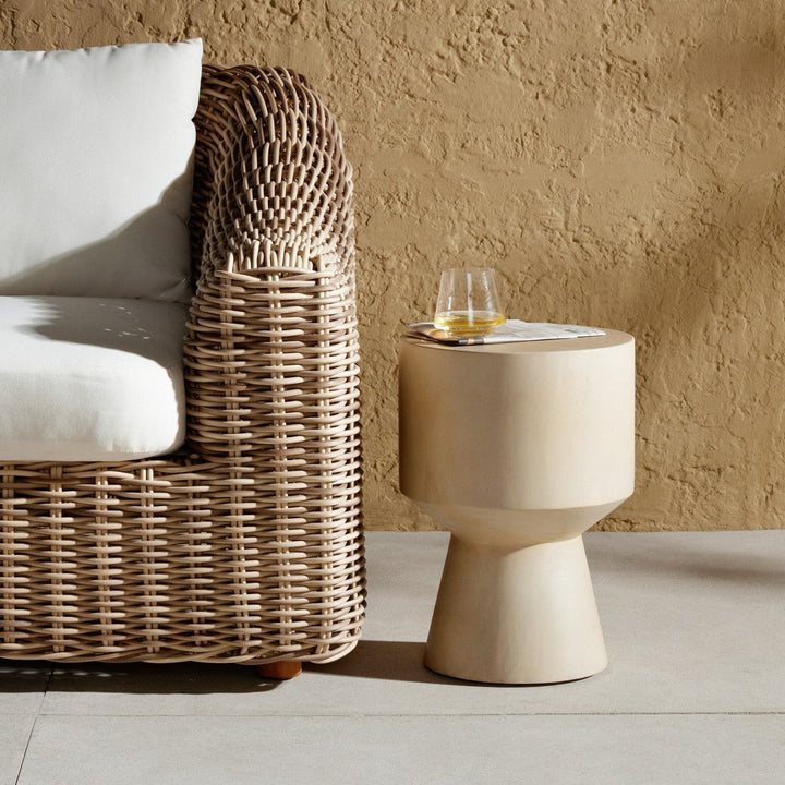 Josie Outdoor End Table - Ivory Teak