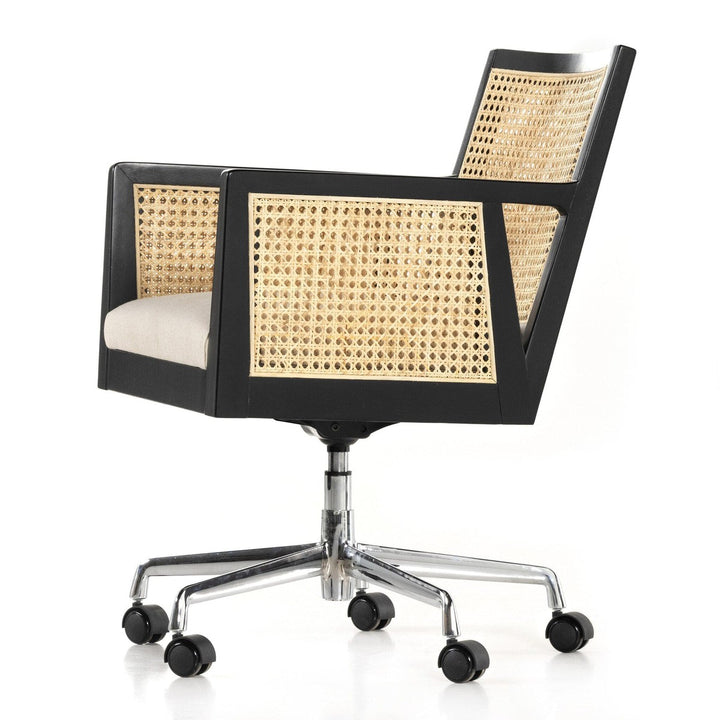 Amelia Cane Arm Desk Chair - Savile Flax