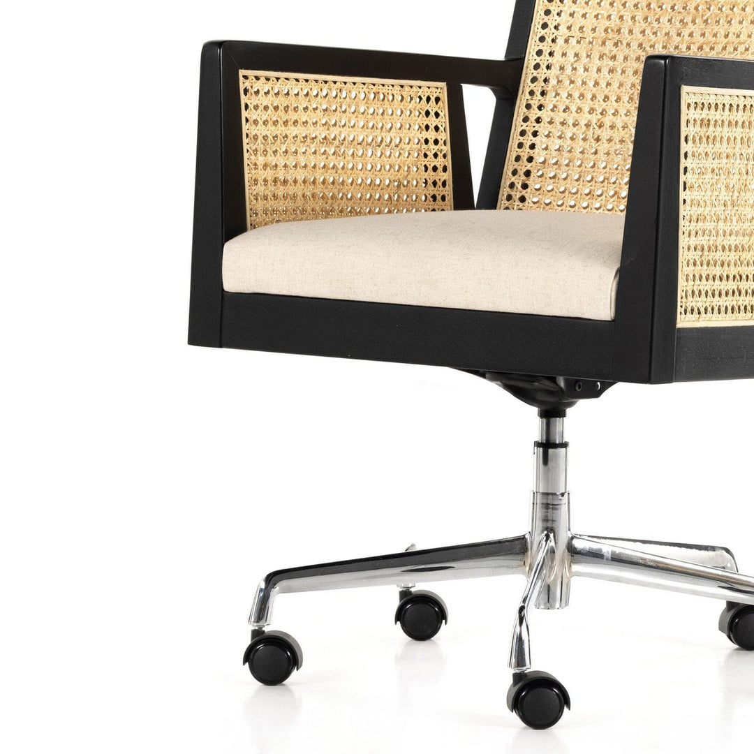 Amelia Cane Arm Desk Chair - Savile Flax