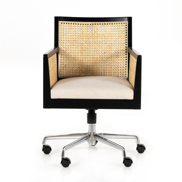 Amelia Cane Arm Desk Chair - Savile Flax