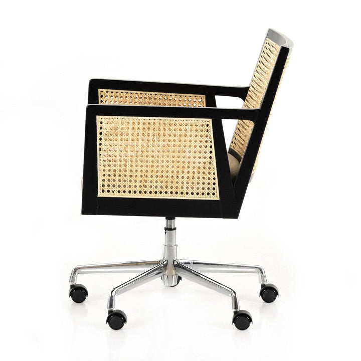 Amelia Cane Arm Desk Chair - Savile Flax