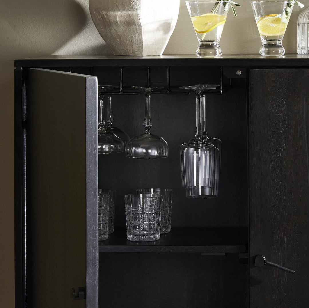 Dane Bar Cabinet - Worn Black Parawood