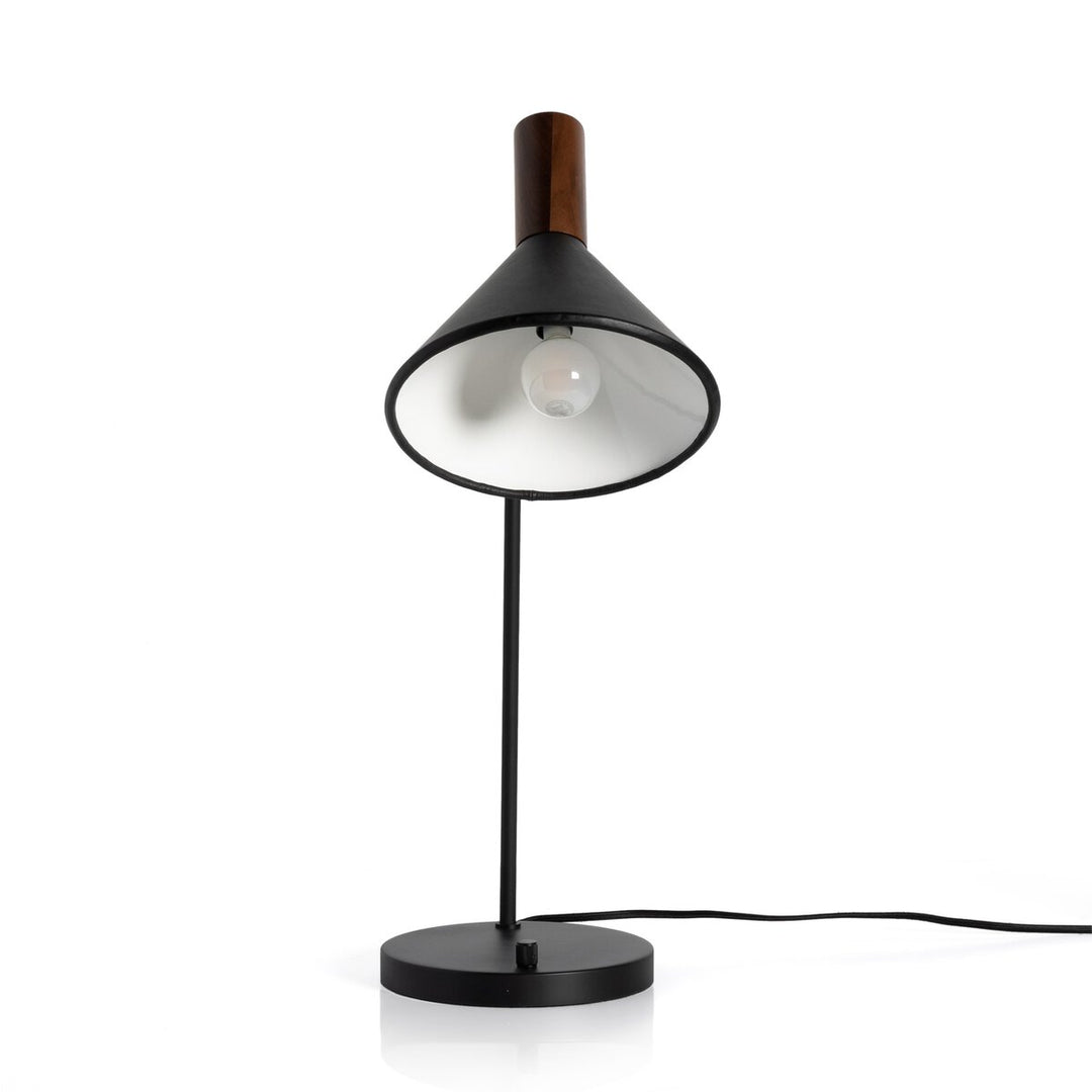 Hayes Task Lamp - Black Leather