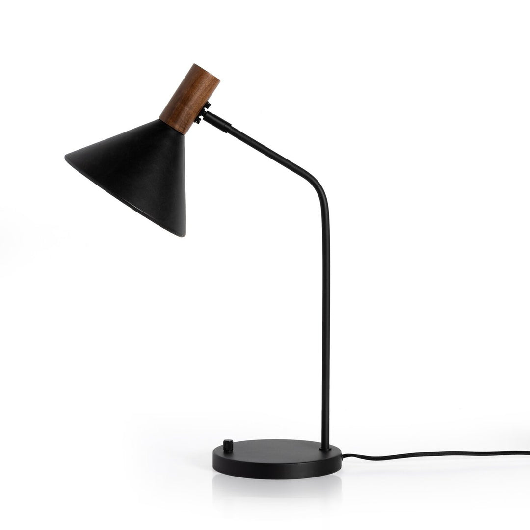 Hayes Task Lamp - Black Leather