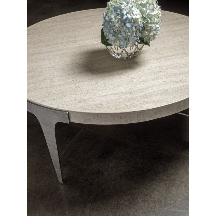 Coffee Tables Cachet Round Cocktail Table - Silver Leaf