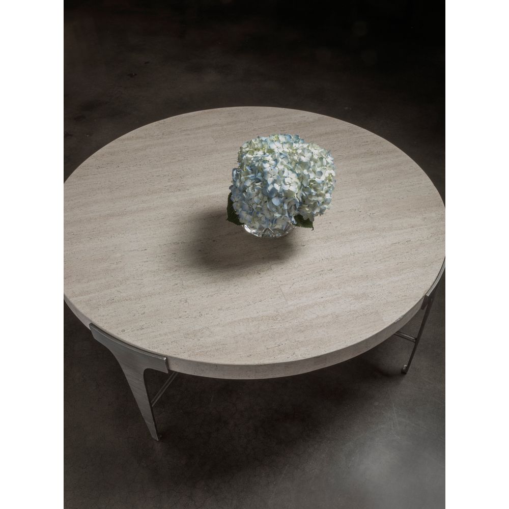 Coffee Tables Cachet Round Cocktail Table - Silver Leaf