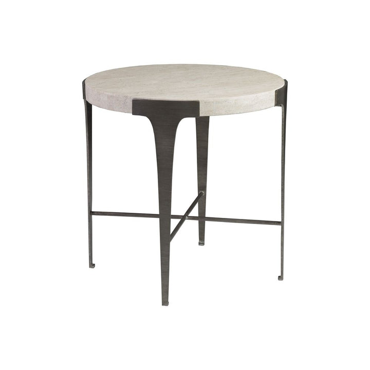 Side Tables Cachet Round End Table - Silver Leaf