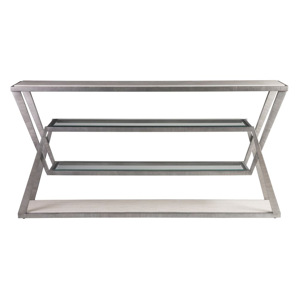 Console Tables Adamo Silver Gray Console - Silver Leaf