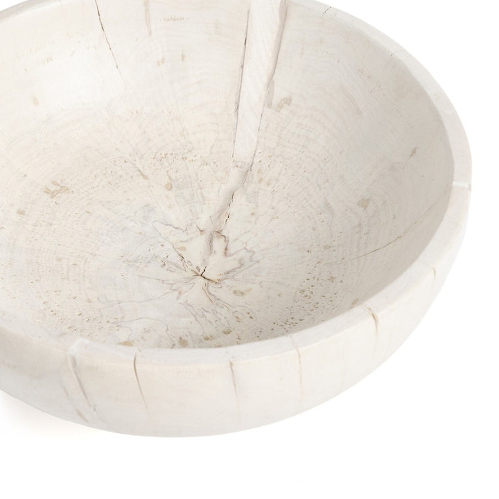 Carved Pedestal Bowl - Ivory