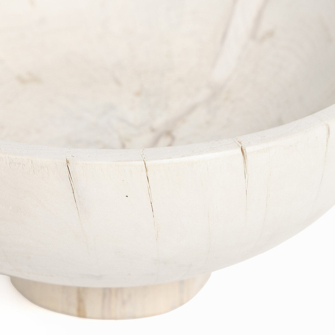 Carved Pedestal Bowl - Ivory