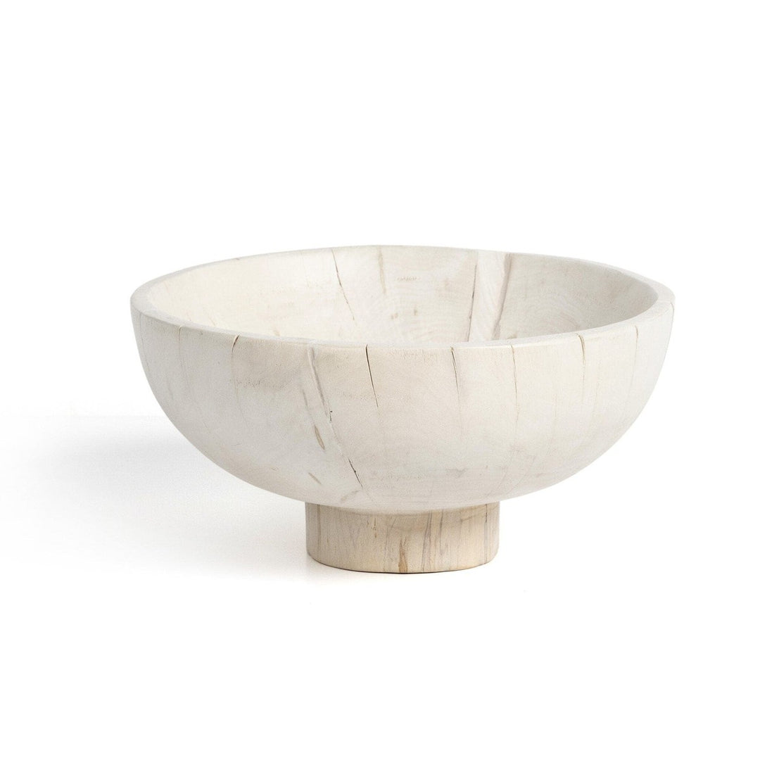 Carved Pedestal Bowl - Ivory