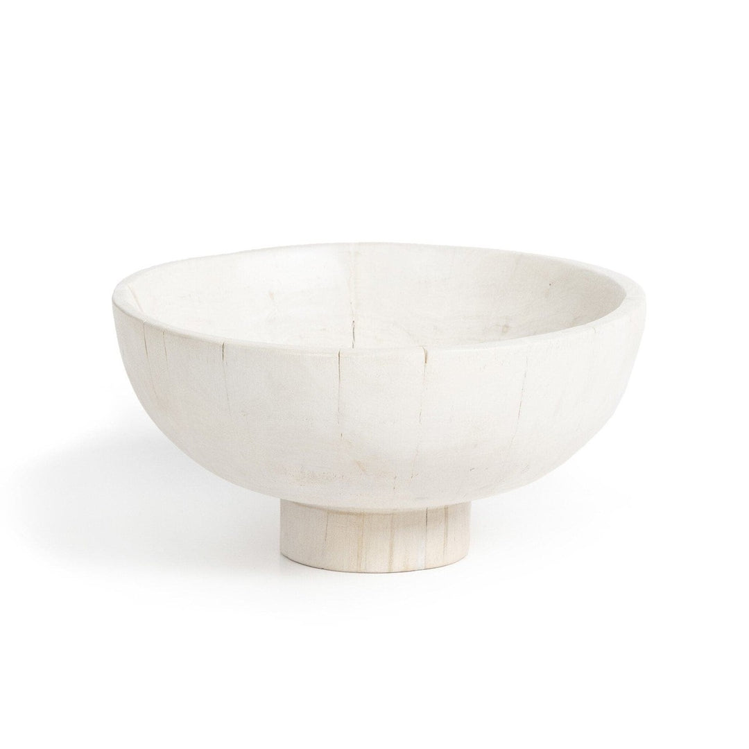 Carved Pedestal Bowl - Ivory