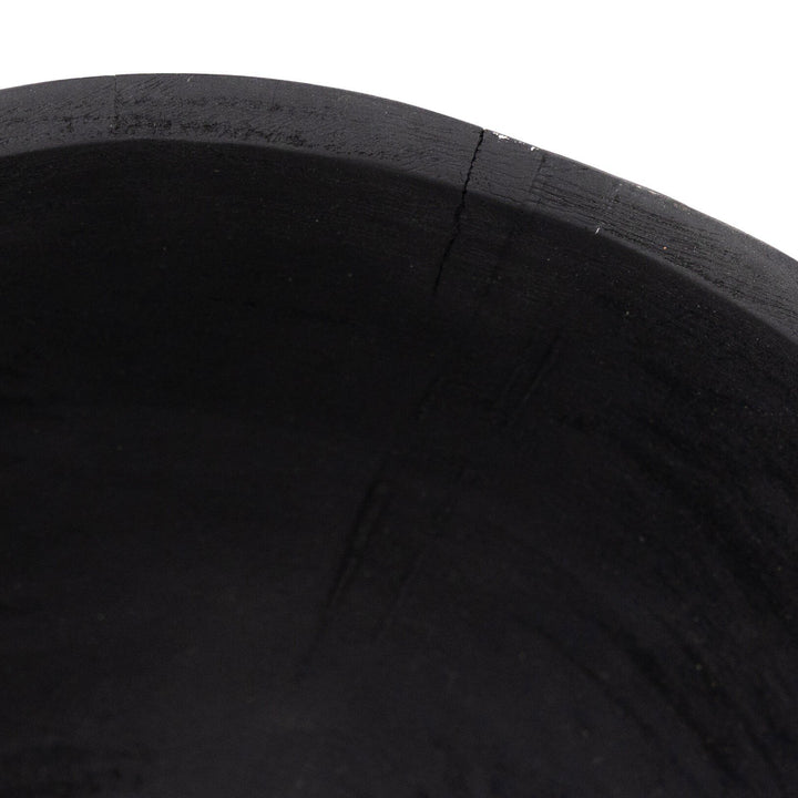 Carved Pedestal Bowl - Carbonized Black