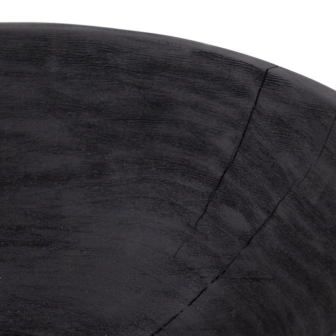 Carved Pedestal Bowl - Carbonized Black