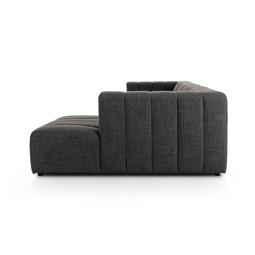 Ashford Channeled 4-Piece Sectional - Right Chaise - Saxon Charcoal