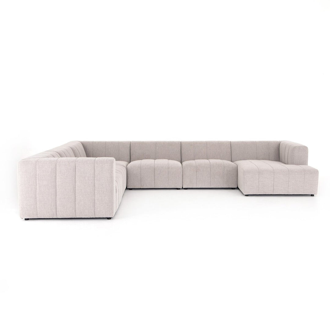 Ashford Channeled 6-Piece Sectional - Right Chaise - Napa Sandstone