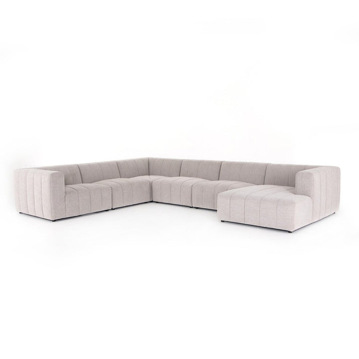 Ashford Channeled 6-Piece Sectional - Right Chaise - Napa Sandstone