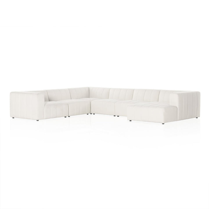 Ashford Channeled 6-Piece Sectional - Right Chaise - Fayette Cloud