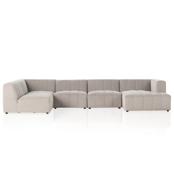 Ashford Channeled 5-Piece Sectional - Right Chaise - Napa Sandstone