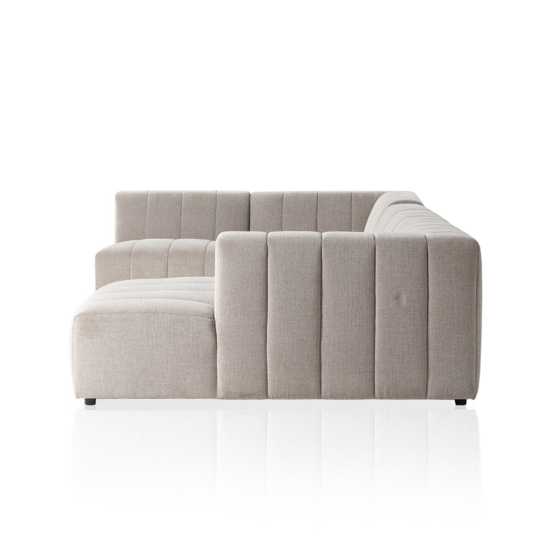 Ashford Channeled 5-Piece Sectional - Right Chaise - Napa Sandstone