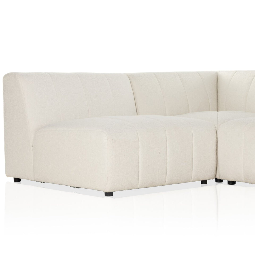 Ashford Channeled 5-Piece Sectional - Right Chaise - Fayette Cloud