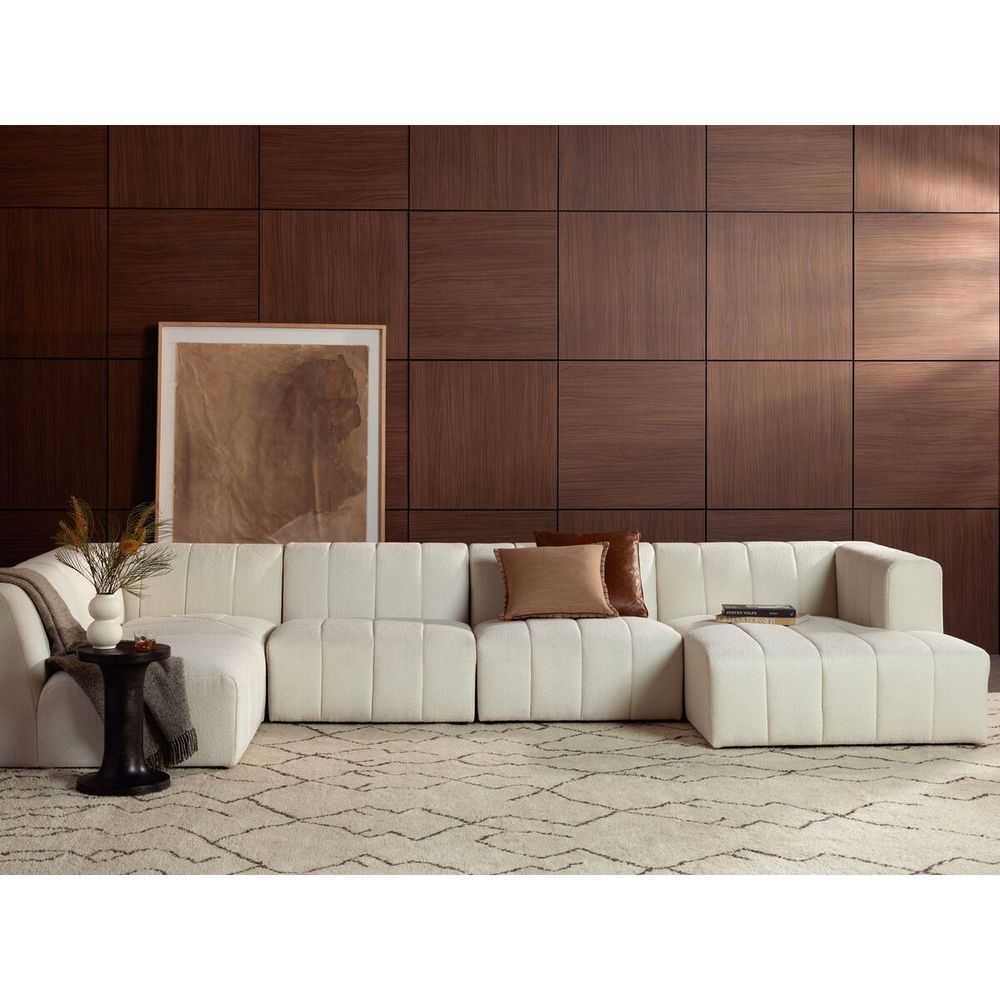Sectionals Log Channeled 5-Piece Sectional - RAF Chaise - Fayette Cloud