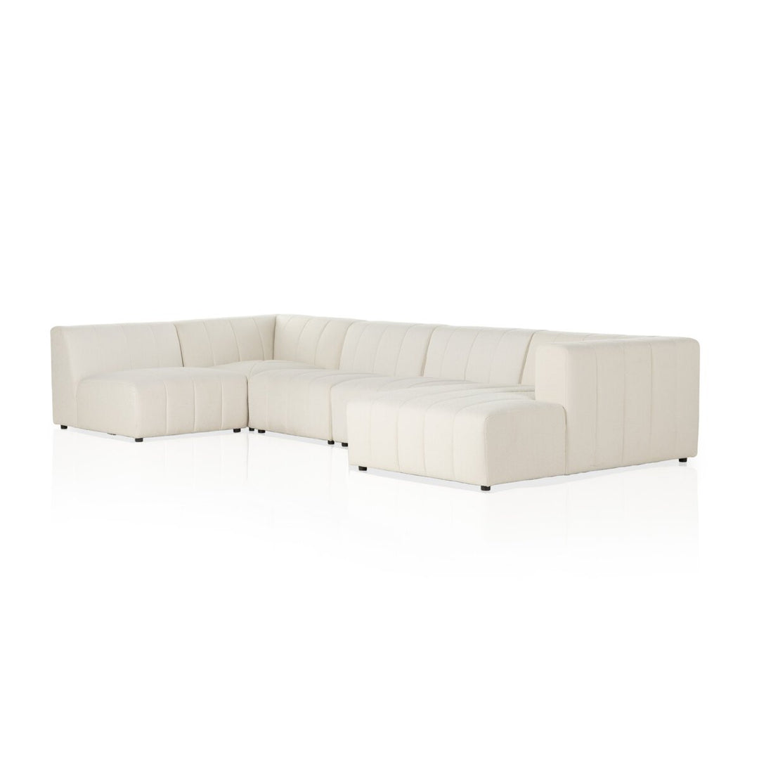 Ashford Channeled 5-Piece Sectional - Right Chaise - Fayette Cloud