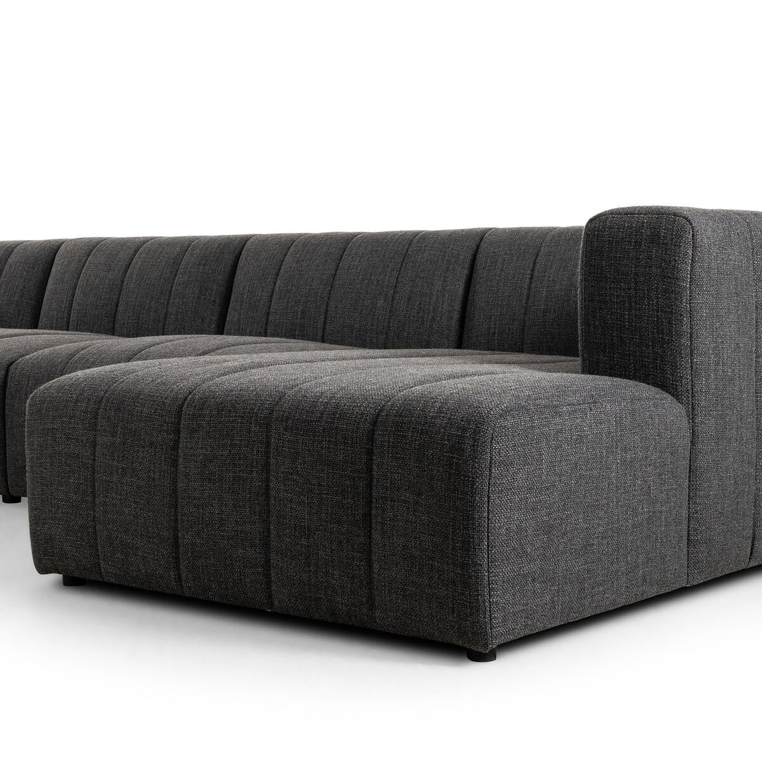 Ashford Channeled 5 Pc Sectional W/ Raf Chaise