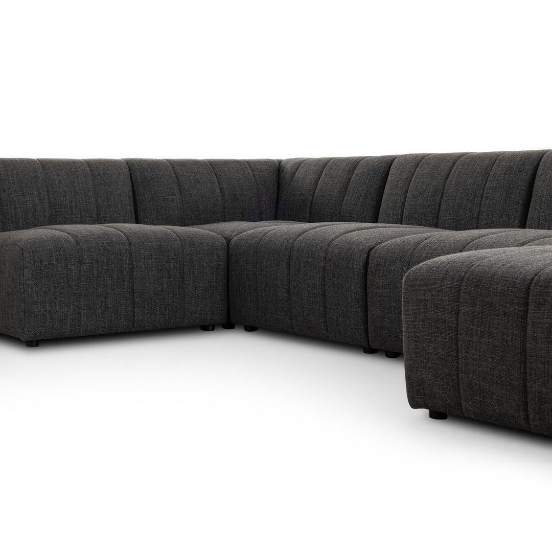 Ashford Channeled 5 Pc Sectional W/ Raf Chaise