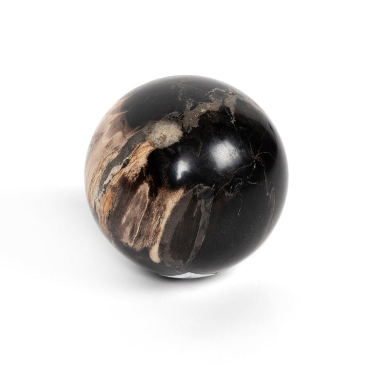 Ancient Wood Balls, Set Of 3 - Dark Petrified Wood